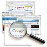 Magnifying glass on Google, Yahoo, and other Search Engines.