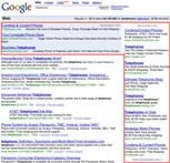 Example of Sponsored vs. Real or Organic Search Results, in terms of where they appear in Google Search Engine Results Pages